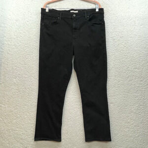 Levis Jeans Womens 35 Black 724 High Rise Straight Crop Denim Black Label Zip